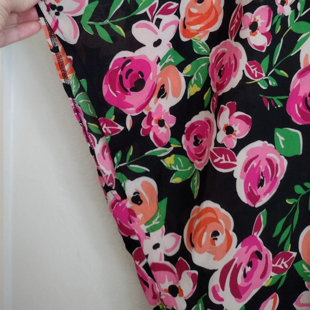 Fever Pink Orange Floral Aztec Kaftan Wrap Cover Up Size Medium